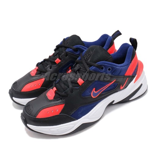 

Nike M2K Tekno Black Deep Royal Blue Red White Men Daddy Shoe Sneaker AV4789-006, Синий, Nike M2k Tekno