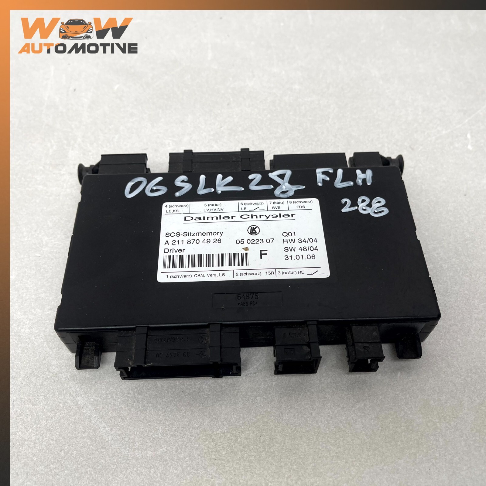 05-11 MERCEDES-BENZ R171 SLK280 FRONT LEFT SEAT MEMORY CONTROL MODULE OEM