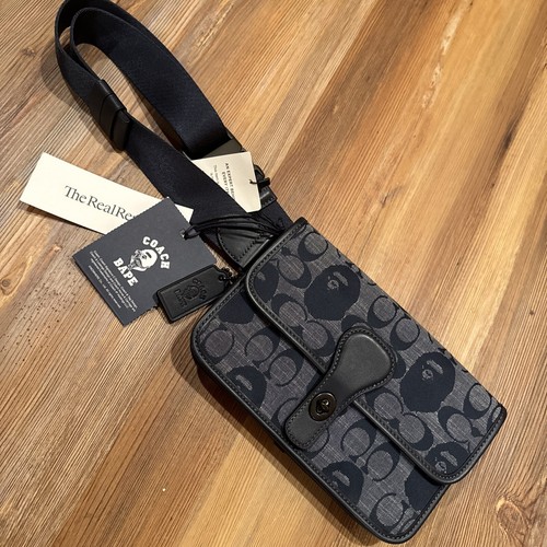 BAPE X COACH クラッチバック　APE Bathing Ape BAPE x Coach Leather + Canvas Purse; Crossbody