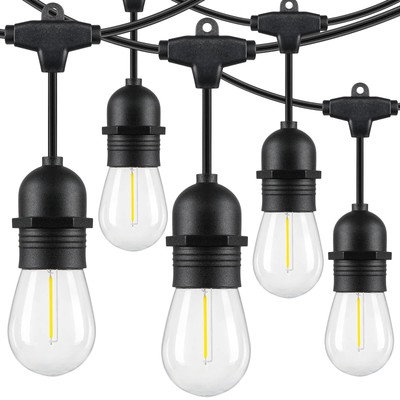 48FT LED Outdoor String Lights for Patio with Waterproof Shatterproof E12 S14...