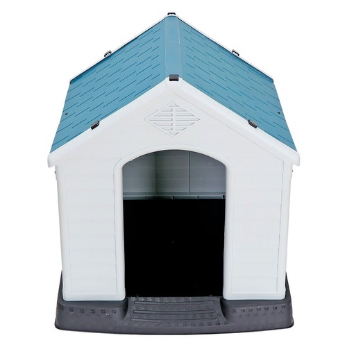 Large Plastic Dog House Indoor Outdoor Dog Kennel Puppy Shelter w/Air Vents 