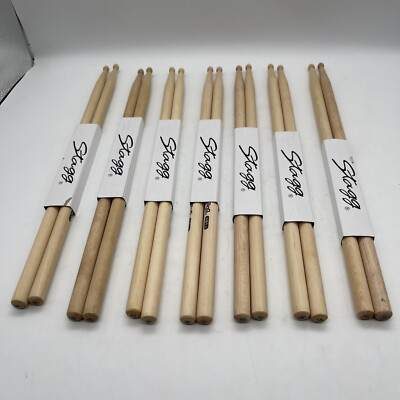 Stagg 7 Pair Birch Drum Sticks 5A New