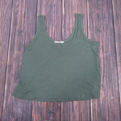 Marine Layer NEW NWT Womens Large Laurel Wreath Green Luxe Ribbed Tank Top