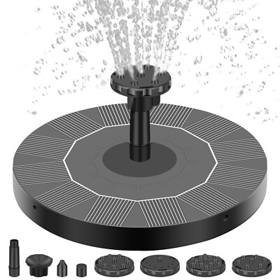 Outdoor Solar Powered Floating Bird Bath Water Fountain Pump Garden Pond