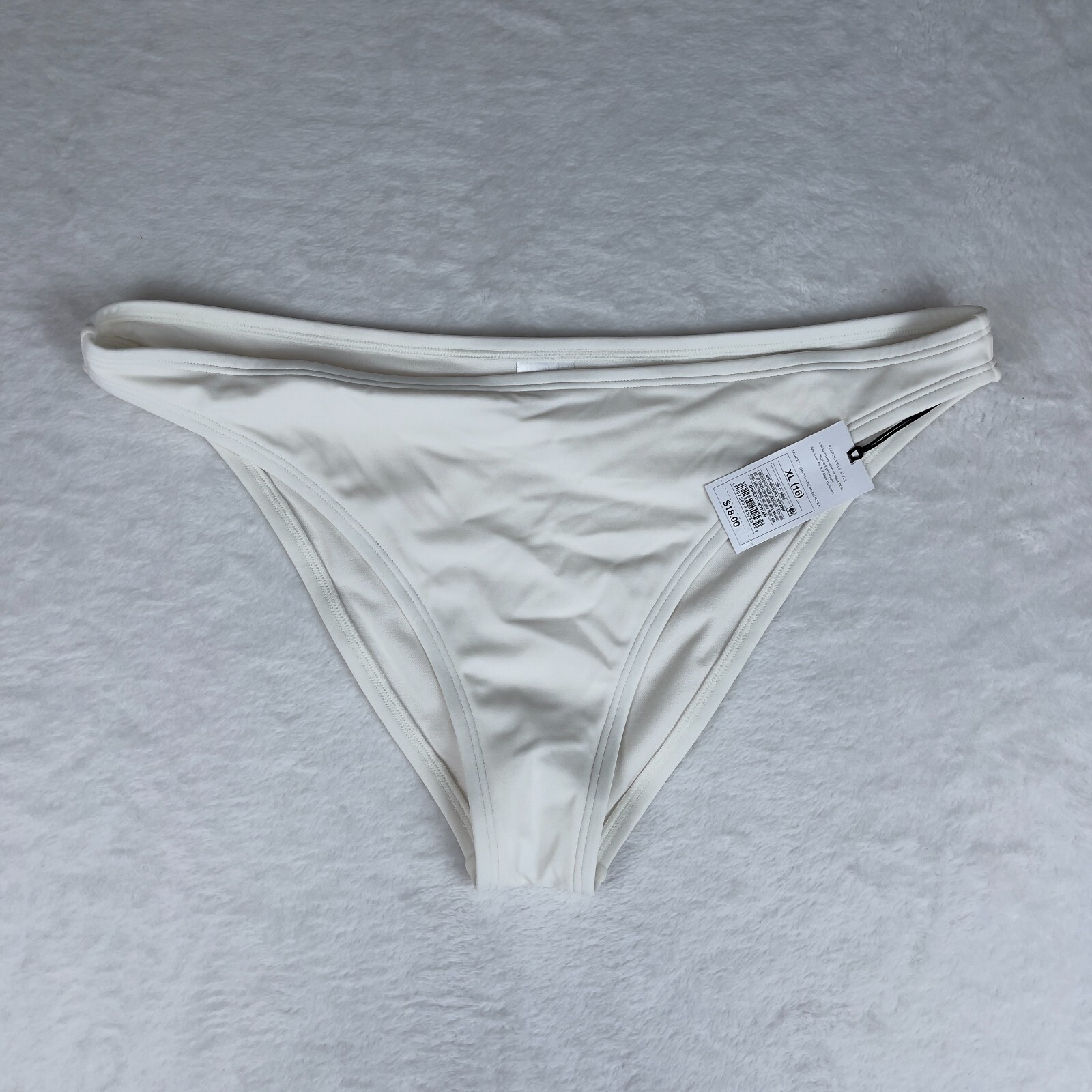 Shade & Shore Bikini Bottom Womens XL White Extra Cheeky High Leg Low Rise