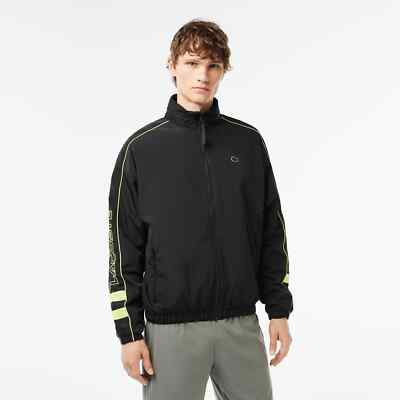 Lacoste BLACK Men's Contrast Details Water-Resistant Zip-up Jacket