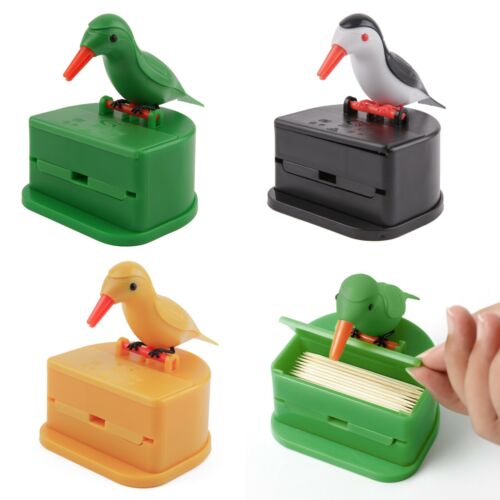 Toothpick Dispenser Bird Tooth Pick Automatically Holder Storage Funny Gift USA