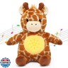 IUTOYYE Giraffe Breathing Stuffed Animal Plush for Anxiety Relief, Musical Giraffe with Realistic Breathing Rhythmic Music and Lights Soothing Animal Plushie Doll Toy Gift for Kids Adults