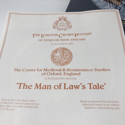 Longton Crown The Man of Law’s Tale 1981 Limited Edition Collector Plate