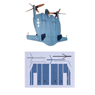 DIY 1/32 US XF5U-1 Flying Pancake Fighter Paper Model Puzzle Kit Plane Gift Kids