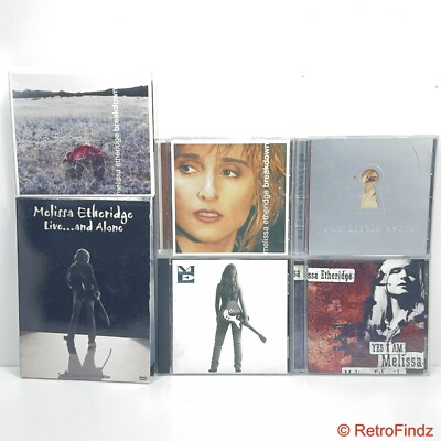 Melissa Etheridge 5 CD Lot + DVD: Yes I Am, Breakdown, Your Little Secret, Live