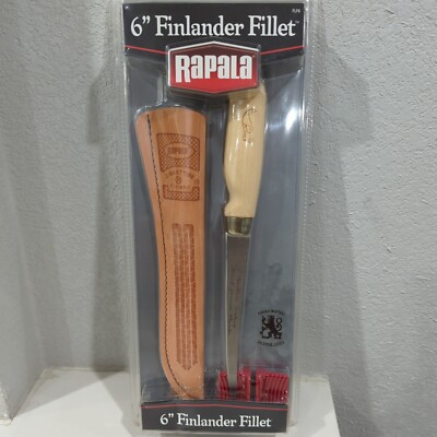 RAPALA 6''  FINLANDER FILLET KNIFE NEW FLF6 J.Marttiini Leather Sheath, Sharpener
