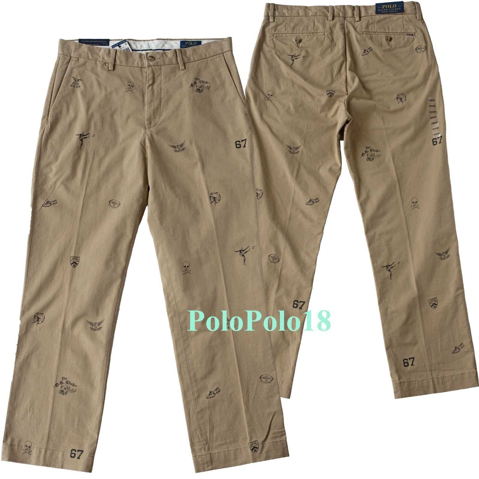 New Polo Ralph Lauren Chino Stretch Pants Multi Logo All New Polo Ralph Lauren Chino Stretch Pants Multi Logo All