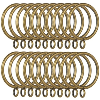 FWEEK 50 Pack 38mm Matte Gold Metal Curtain Rings with Hooks - 38mm, 