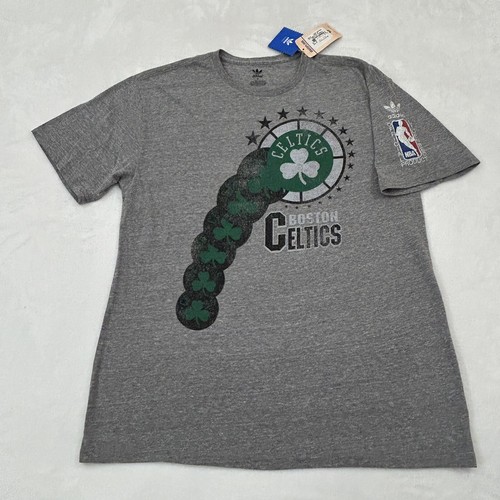 Boston Celtics NBA Basketball Adidas Trefoil Gray Graphic