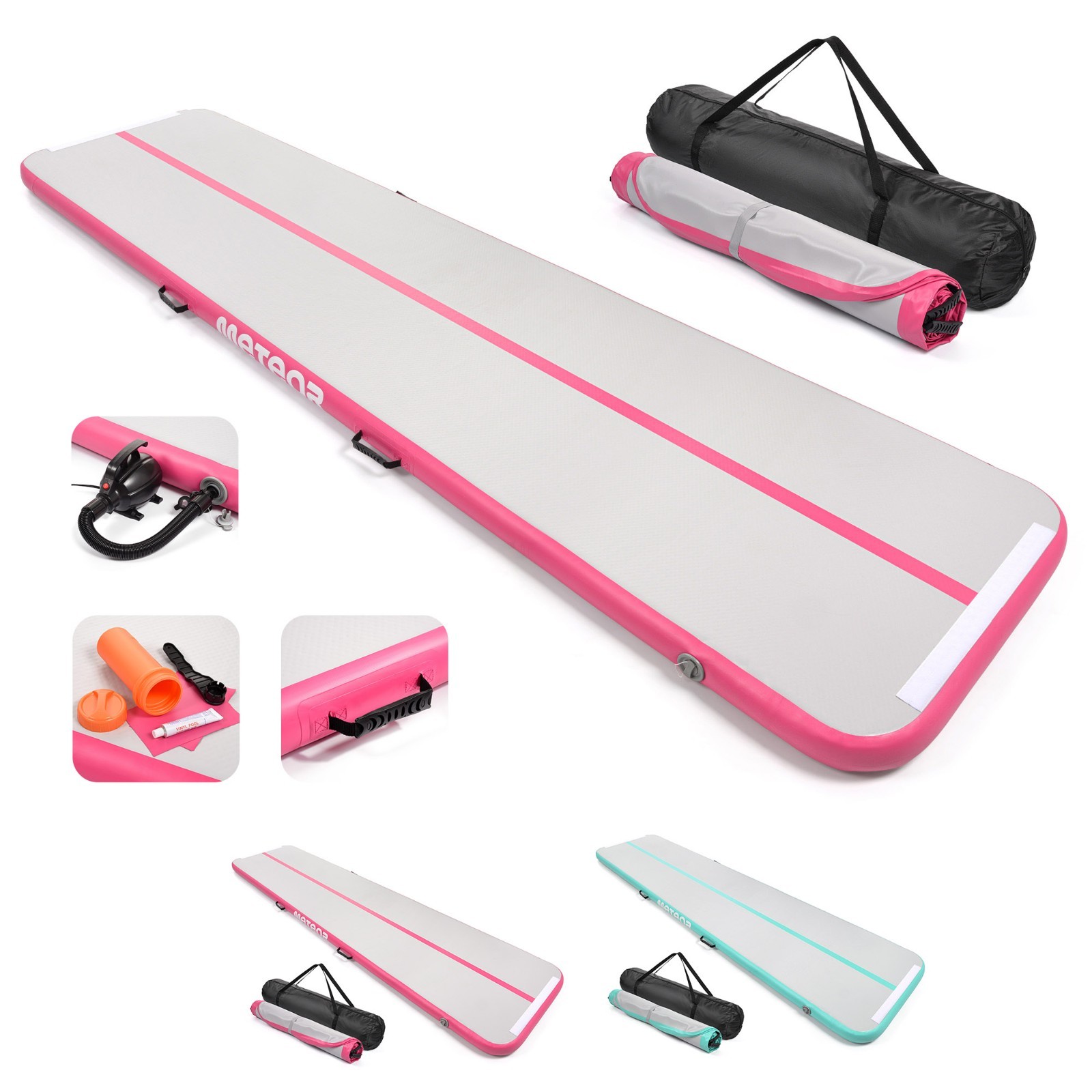 4m AIR TRACK AKROBATIKMATTE Turnmatte Matte Gymnastikmatte Sport ROSA 400x100x10
