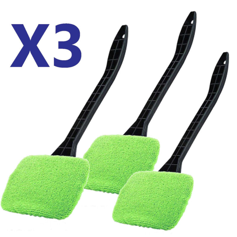3 Pack Window Windshield Cleaning Tool Microfiber Car Wiper Cleaner Glass Brush
