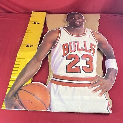 Michael Jordan Life Size Measure Up NBA Cardboard Cut Out Standup 1987 - Rare!
