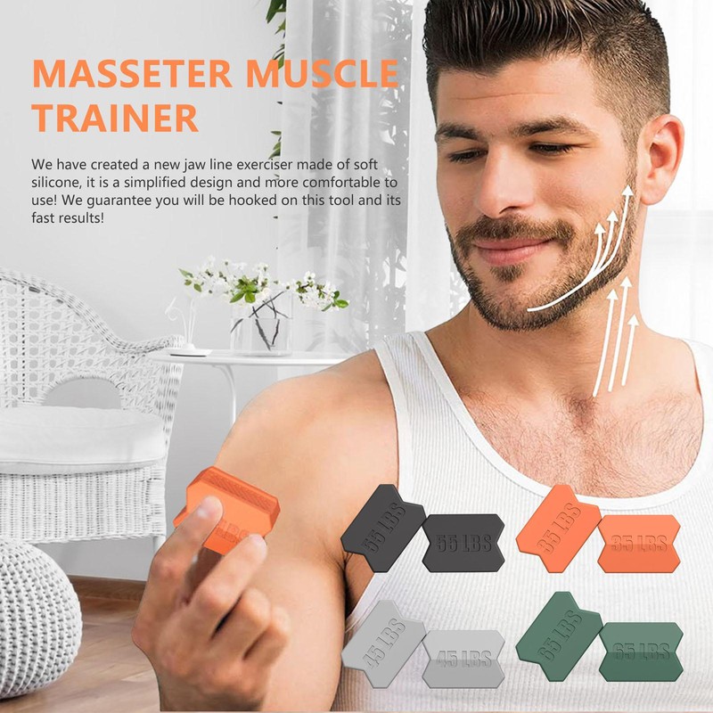2pcs Jaw Exerciser Silicone Jaw Shaper Mouth Exerciser for Jawline
