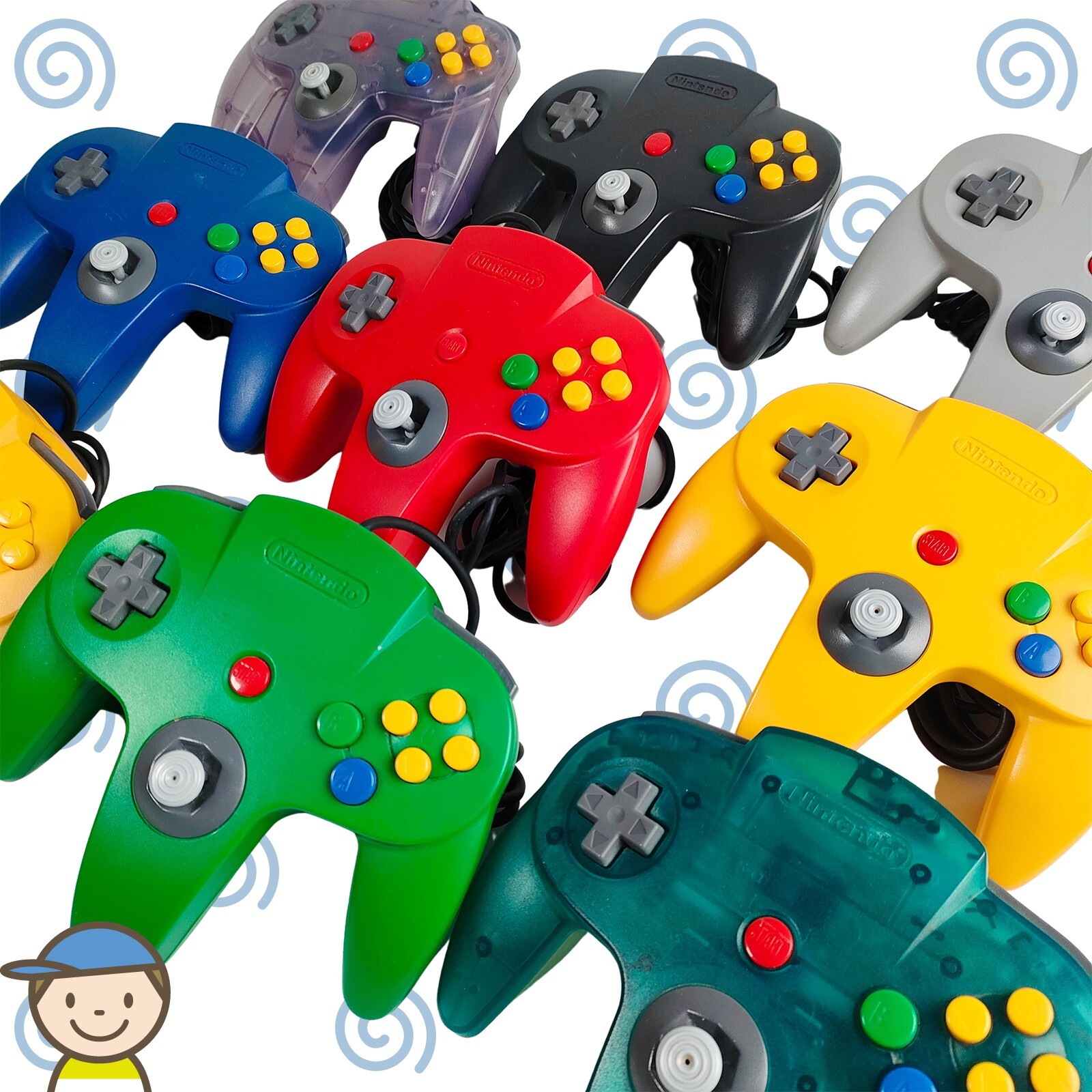 Nintendo 64 N64 Controller Yellow Blue Green Purple Red Nintendo 64 N64 Controller Yellow Blue Green Purple Red