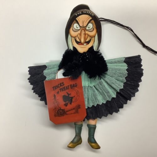 Paper doll Witch Halloween ornaments, Witch, gift tags  item# 12