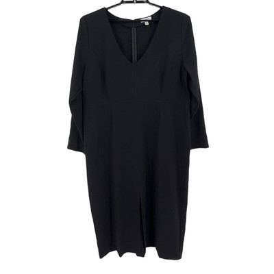 Nordstrom Dress v neck long sleeve midi black size XXL