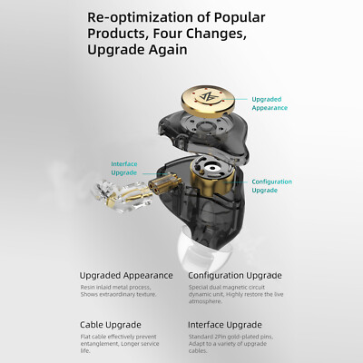 KZ EDX Pro In-Ear Monitor Earphones Earbuds Magnetic Headphones without Mic I8P2