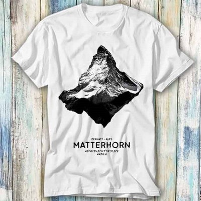 Matterhorn Swiss Alps Ski Zermatt GPS Location Valais Switzerland Poster T Shirt
