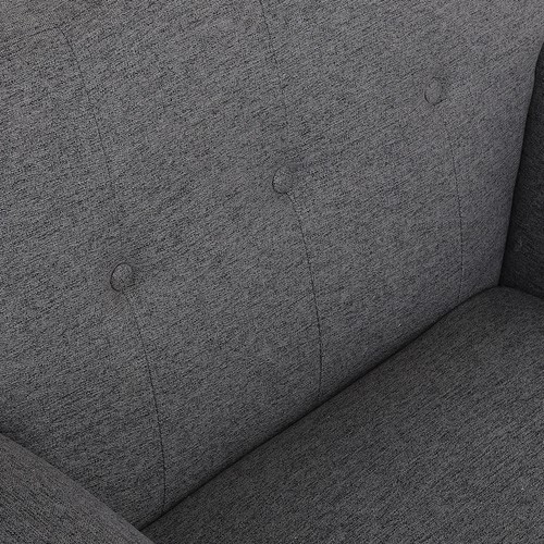 MidCentury Modern Fabric Club Chair Comfy Upholstered Single Sofa w/ Wooden Legs