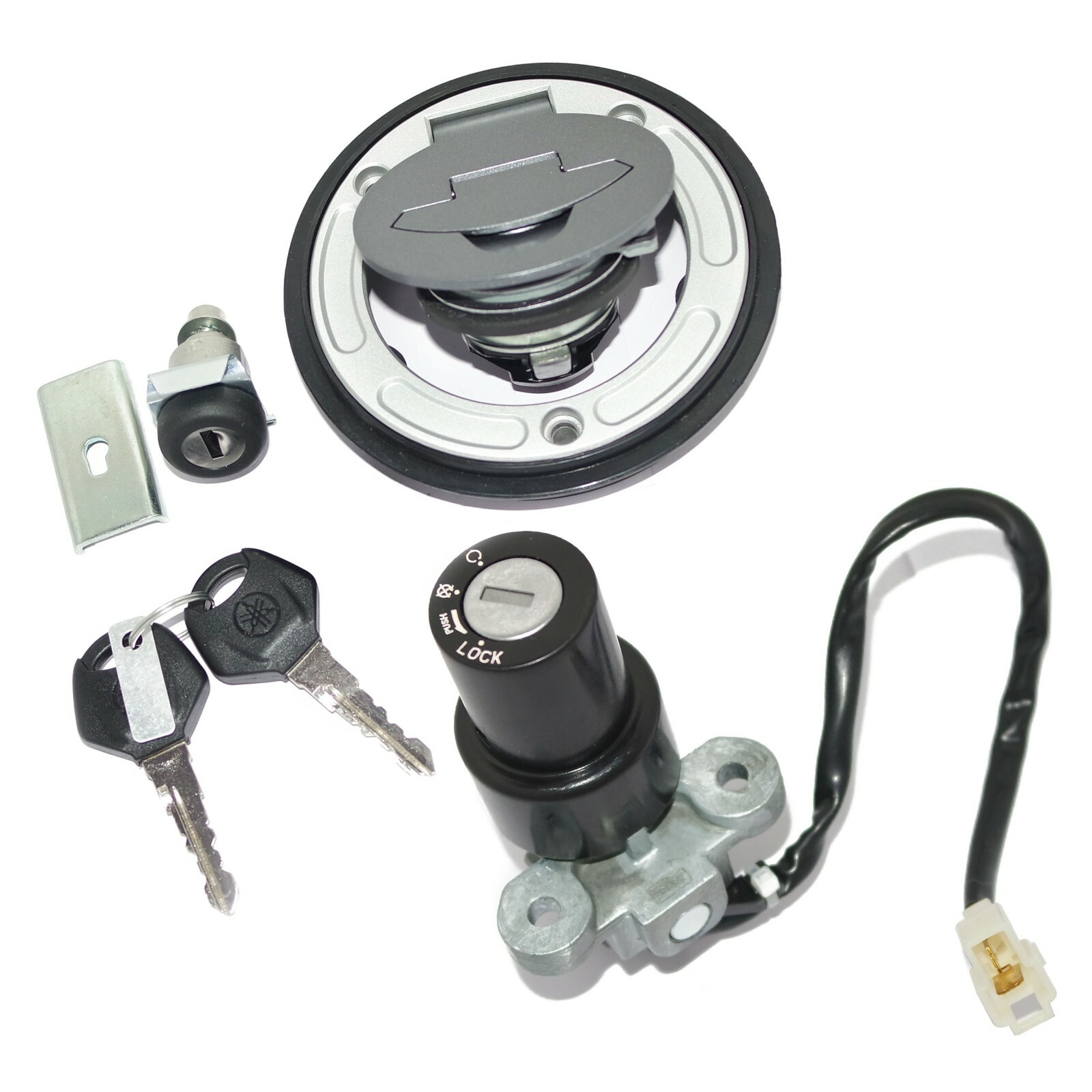 Ignition Switch Fuel Gas Cap Seat Lock Key Set For Yamaha R15 Motorcycle 