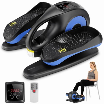 Under Desk Elliptical Machine, Compact Electric Seated Pedal Exerciser with LCD 