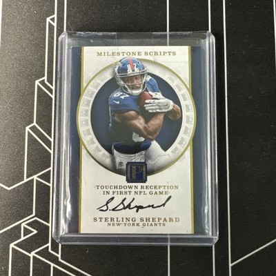 2017 Panini Pantheon Milestone Scripts /25 Sterling Shepard #MS-ST Auto GOLD