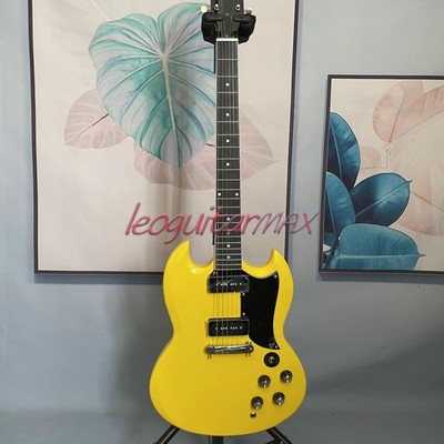 Custom SG Special 1963 Yellow Electric Guitar Chrome Parts Dot Inlay Fast Ship