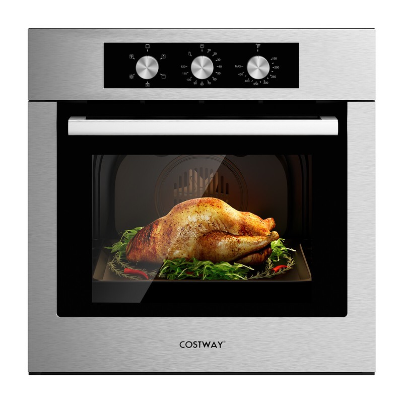 24" Single Wall Oven 2.47Cu.ft Built-in Electric Oven 2300W w/ 5 Cooking Modes