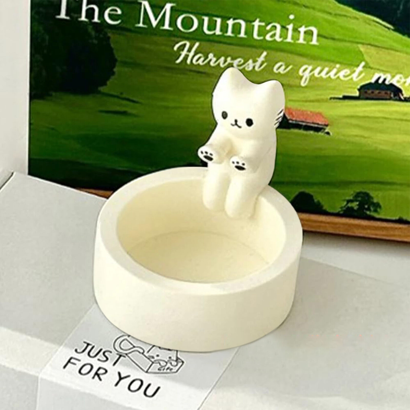 Kitten Candle Holder Warming Its Paws Cute Scented Light Holder Cute Grilled Cat