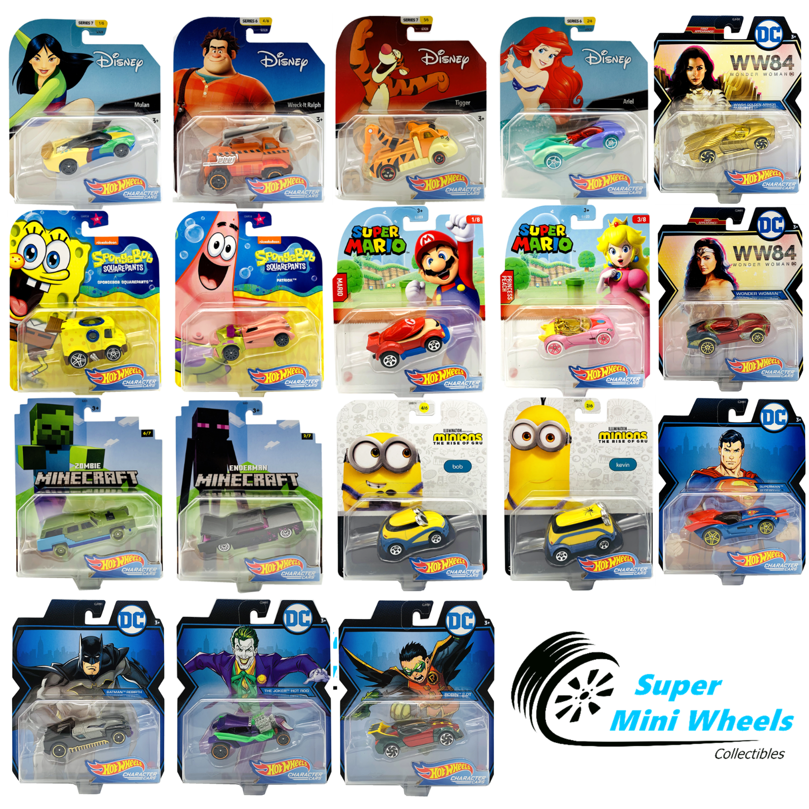 Character Cars Disney Minecraft Star Wars Mario & More Updat