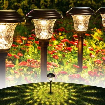 , Solar Garden Lights Outdoor Warm White,...