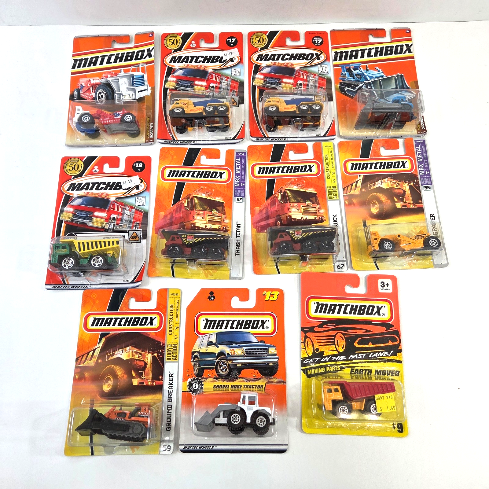 Matchbox Construction Vehicles Diecast Car Lot of 11 New Hauler Tractor ++more