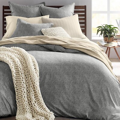 Oake Printed Ethicot  Printed Stripe 3 Piece Duvet Cover Set, Full/Queen