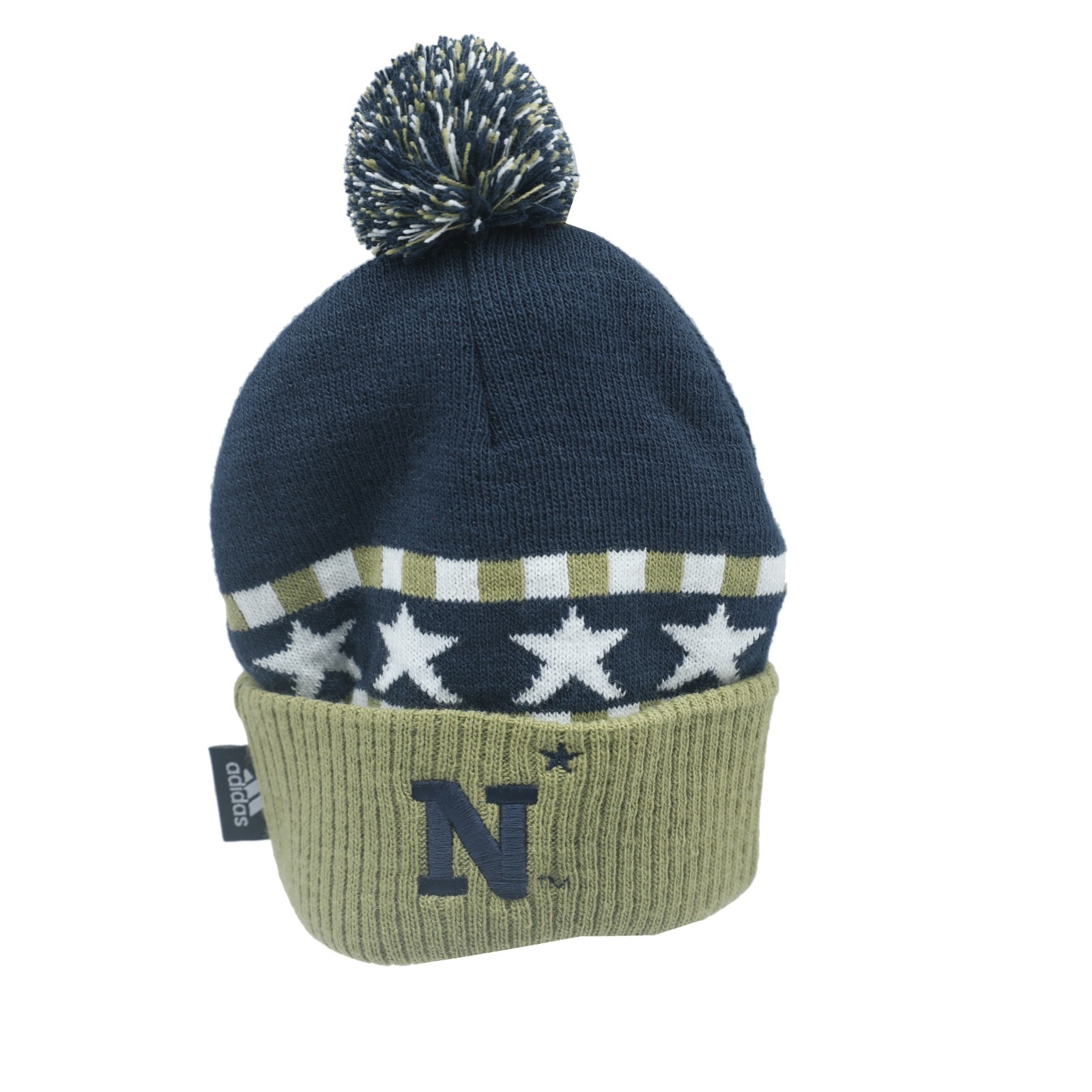 Naval Academy NCAA Adidas Kids Boys (47) OSFM Winter Cuffed Pom Knit