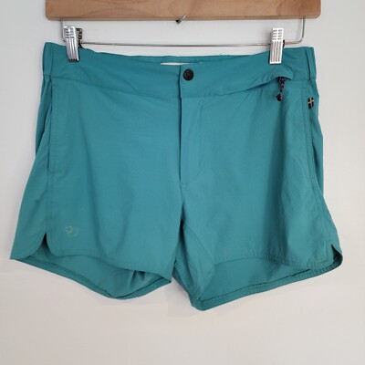 Fjallraven Womens High Coast Trail Shorts Teal Blue Green Size 30-31 EU 40