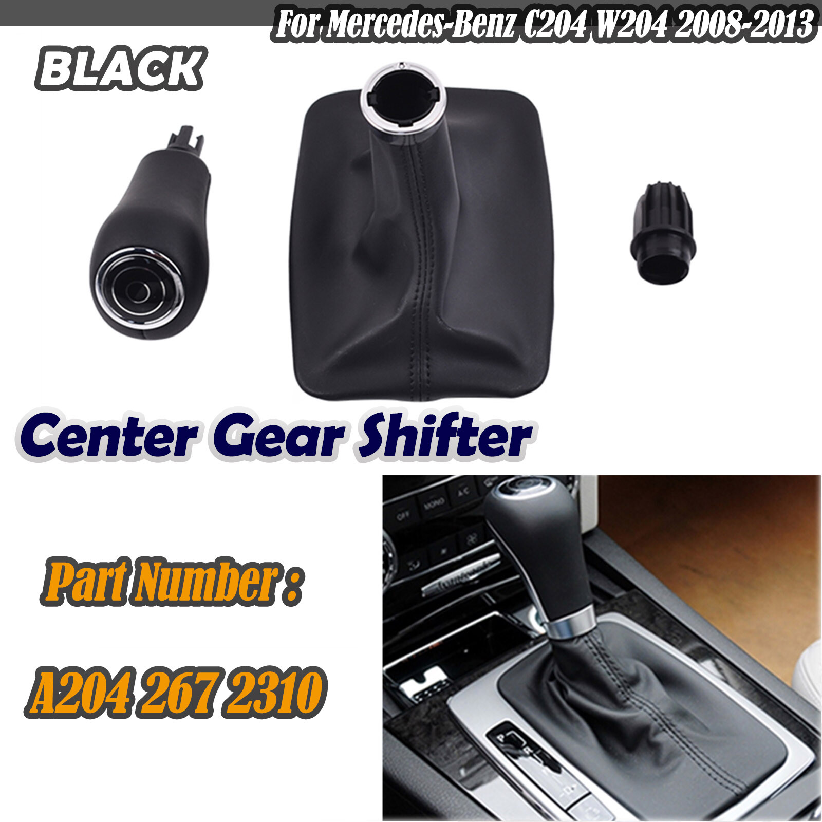 Mercedes-Benz シフター・レバー ブラック Black AMG Gear Shifter Shift Knob For Mercedes Benz C/E/GLK