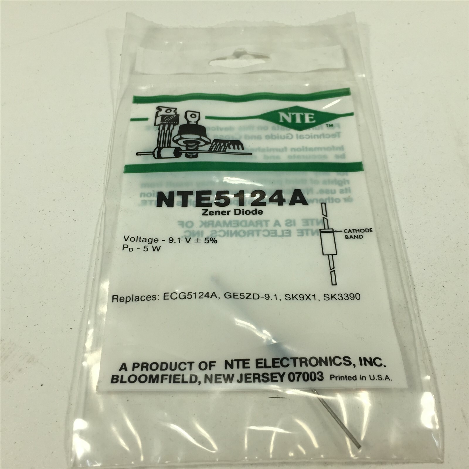 (17) NTE NTE5124A Zener Diode, 5 Watt - Lot of 17