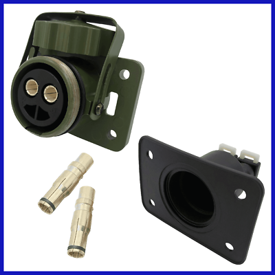 2 polig Nato Dose mit Gummidichtung und 2x Crimpstecker 50mm² 12V/24V Starthilfe