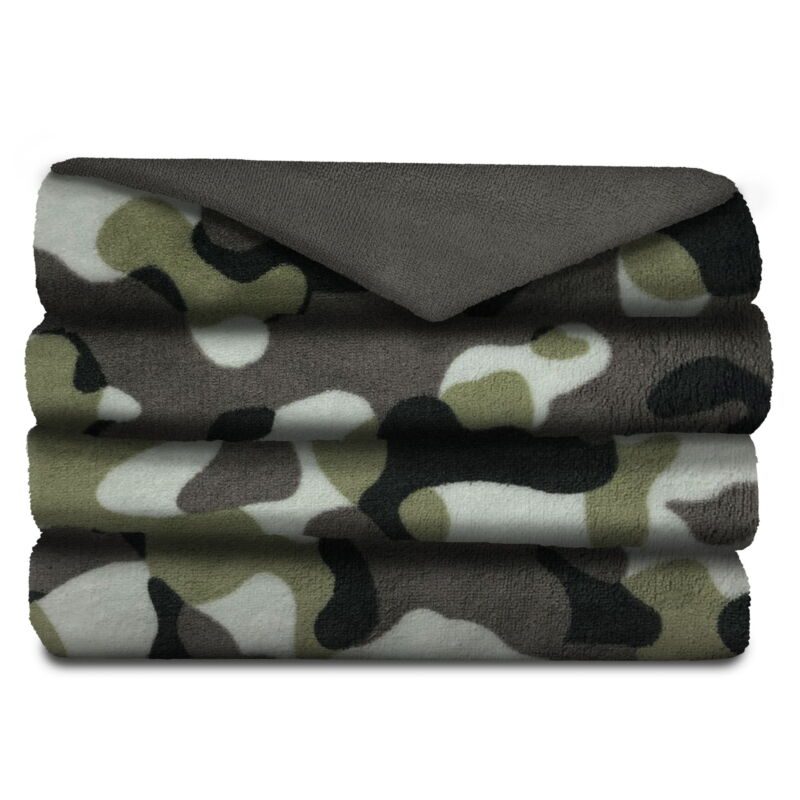 Heated Electric Throw Blanket Cozy Soft Microplush Fleece 50x60&Prime; Green Camo NEW