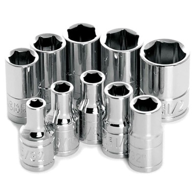 PERFORMANCE TOOL 10PC 1/4'' DR 6PT SAE SOCKET SET W36002