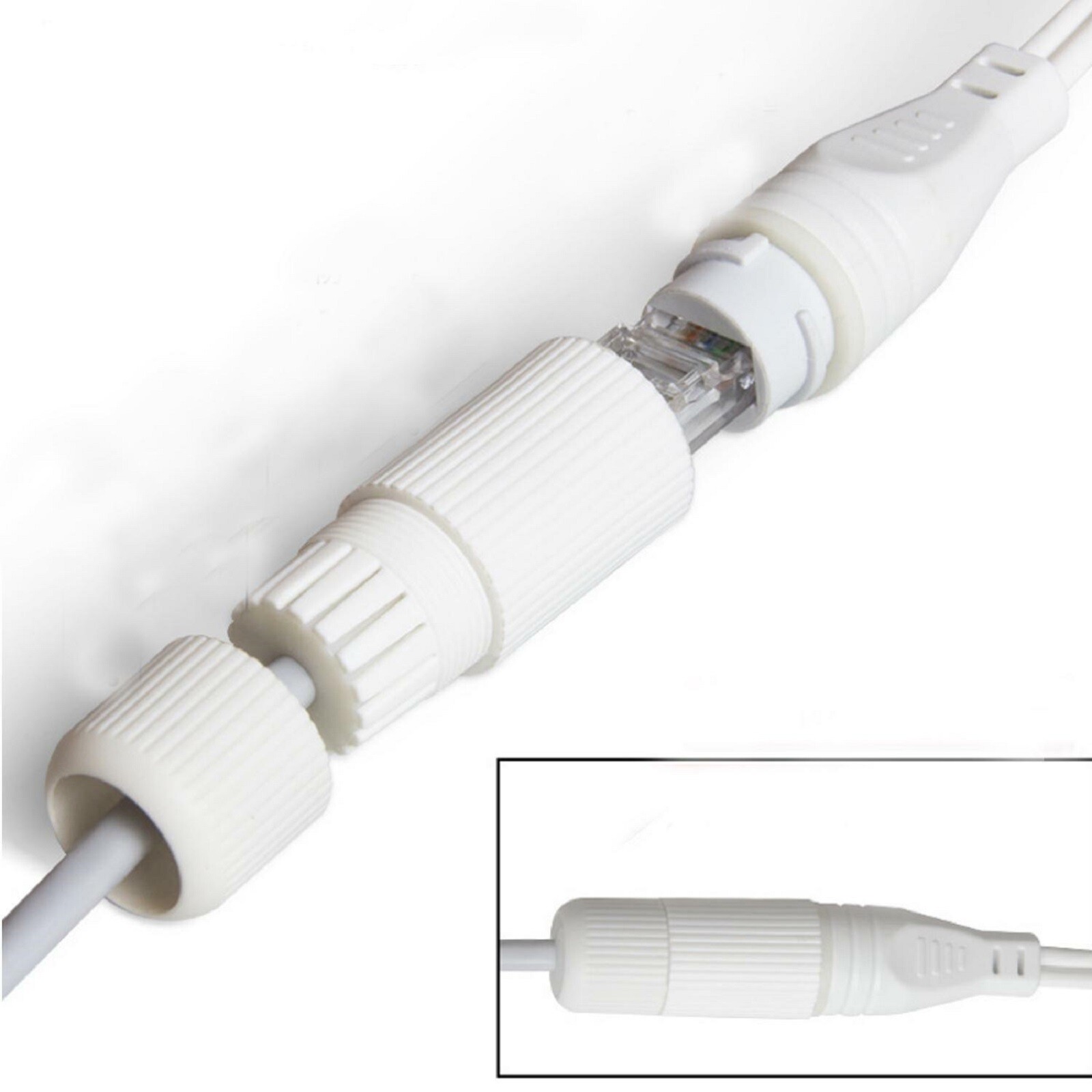 POE Splitter RJ45 2-in-1 Network Cabling Connector For Security Camera Install P
