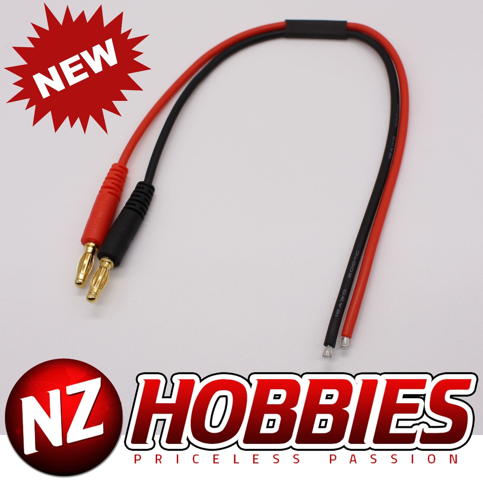 NZHOBBIES Banana Plugs Charging Adapter w/ Bare Leads # NZ0069