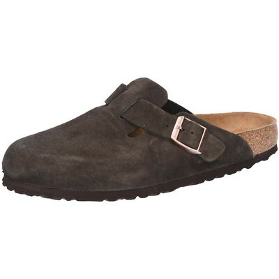 Pre-owned Birkenstock Boston Mocca Vl Suede Leather Sfb Mules Clogs Slides Sandals Slippe