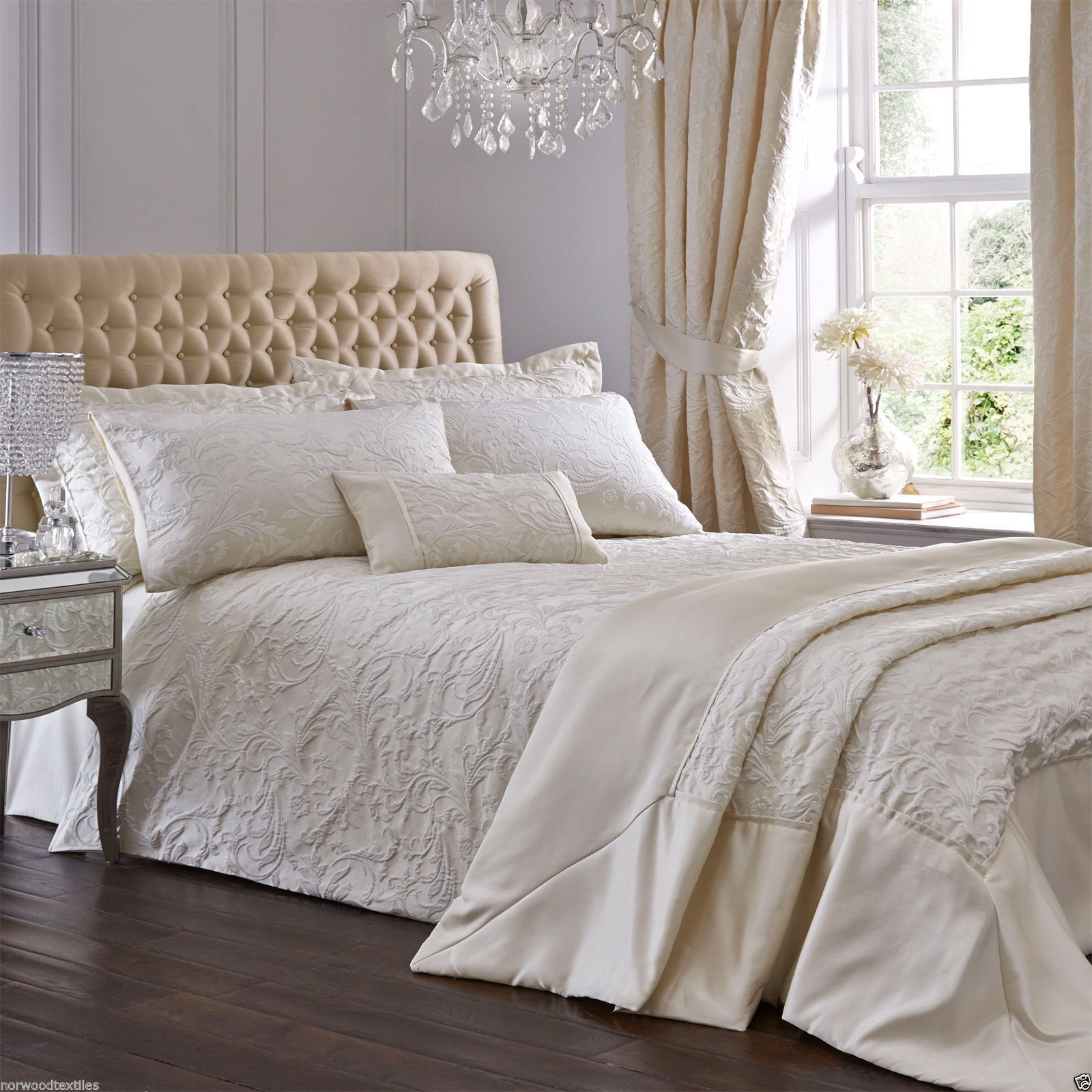 Spencer Luxurious Jacquard Duvet Quilt Cover Set Bed Linen Bedding